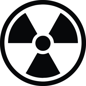 silhouette of a universal radioactive hazard warning sign icon vector design