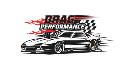 Drag Racing Car Performance Vector. © Rio