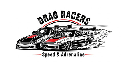 Drag Racing Cars Speed Illustration. © Rio