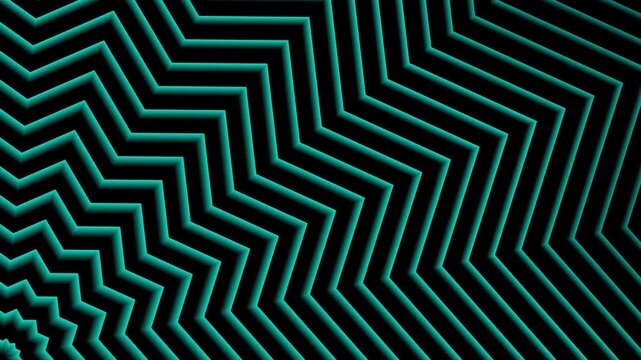 Versatile teal zig zag pattern on black background suitable for book covers, packaging, textiles, and web designs. Ideal for modern aesthetics.