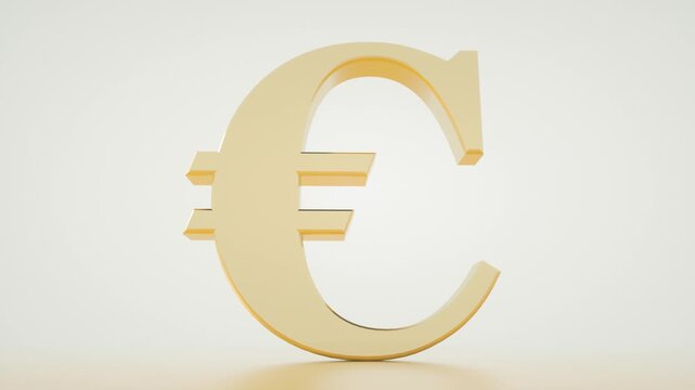 Golden Euro Currency Symbol in Minimal Studio Background