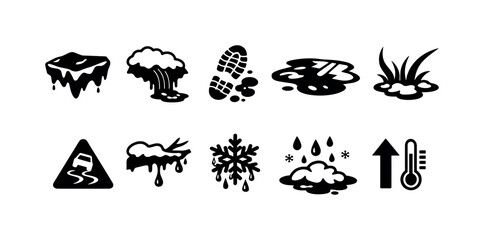 Obraz premium Wildlife, nature silhouette icon set. Jungle animals, wilderness icons collection