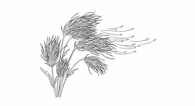 Delicate reeds sway gently, their feathery tops blown by an unseen breeze