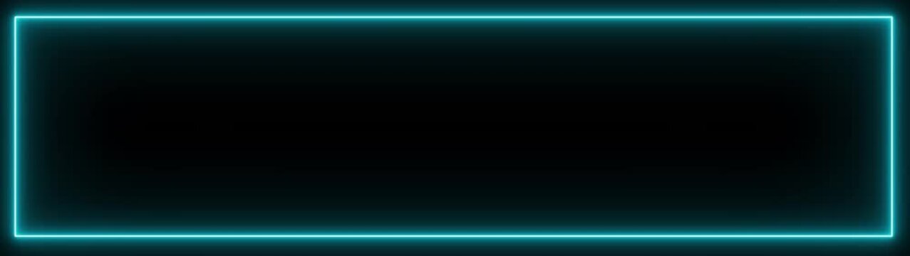 rectangle frame icon animation glowing neon pink and blue color bordar frame display box round shape retro screen photo frame rotation seamless footage line movement on black background