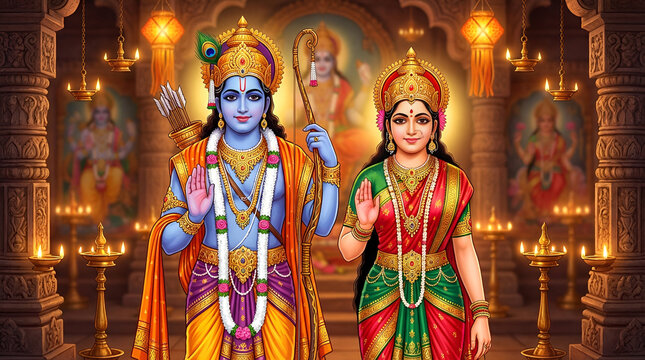 Lord rama and sita image hd wallpaper for ram navami festival hindu god and goddess pictures. 