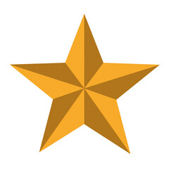 Luxury Gold Orange 3D Star PNG with Transparent Background, Shiny Metallic Five Point Star Icon, Premium Award Symbol, Isolated High Quality Graphic for Branding, Rating and Decoration