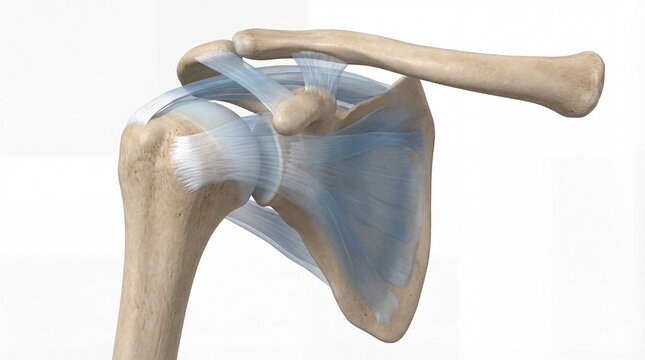 Architectural splendor of the human shoulder joint an intricate view of its skeletal framework and stabilizing ligaments