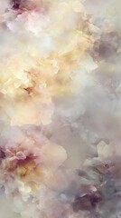 Fototapeta premium Blurred bokeh floral background light leak overlay. Soft flower bloom aesthetic. Vintage watercolor design for wedding cards, invitations. Spring or summer photo. Elegant minimalist radiography.