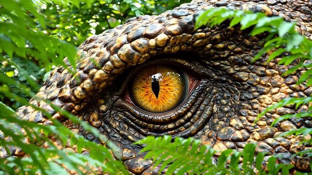 Closeup of a reptile eye in nature