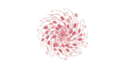 Fototapeta premium Abstract swirling vortex of red dots dynamic motion graphic element for science and technology concepts isolated on white background