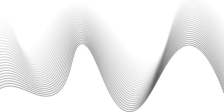 Elegant abstract design featuring monochrome wavy fine lines intertwined against a white background. vector
