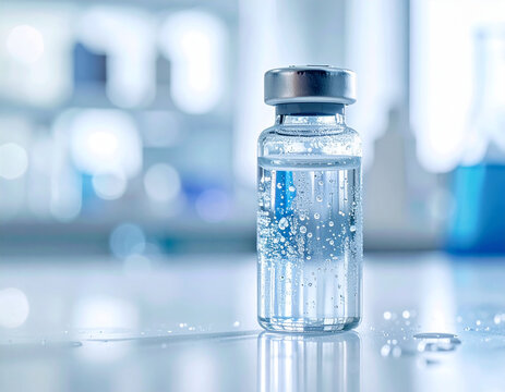 A bottle of water with a silver cap. The cap is silver and has a small hole in it