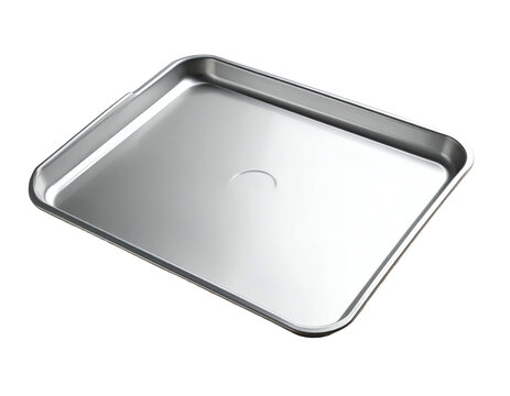 Shiny metal baking sheet with raised edges