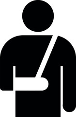 Arm injury bandage icon. Medical signs and symbols.