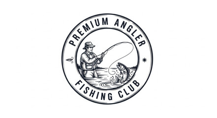 Fishing Club Logo Design Illustration.