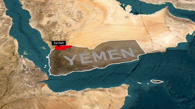 Sa'dah Yemen Governorate Map Showing Borders Geographic Location and Regional Details