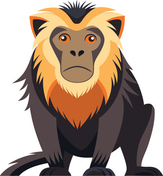 Vector illustration of cartoon howler monkey isolated on transparent background
