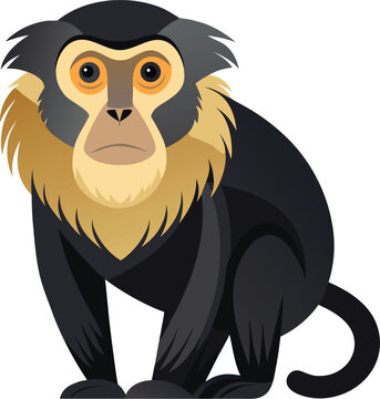 Vector illustration of cartoon howler monkey isolated on transparent background