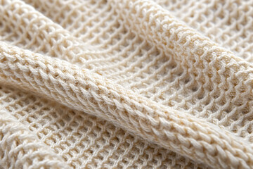 Fabric macro, knitted texture, transparent design on white background .PNG. AI Generated.