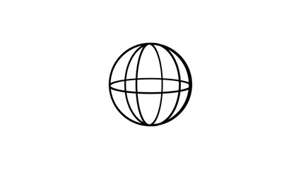 Black and white globe icon © anasstock2025