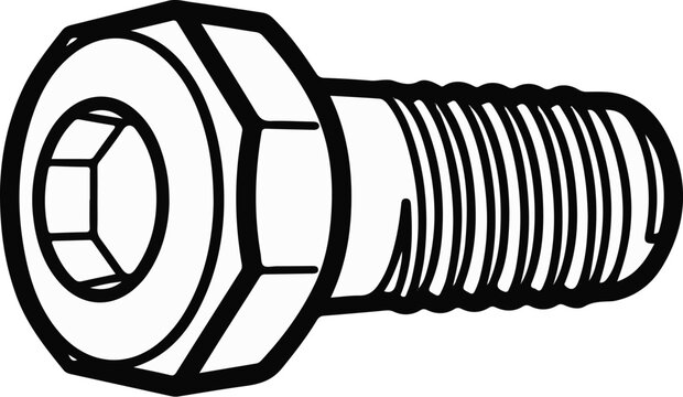 Hex head bolt with integrated washer and threaded shaft