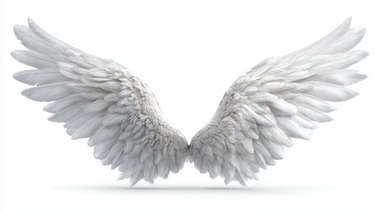 Fototapeta premium White wings isolated on white background.