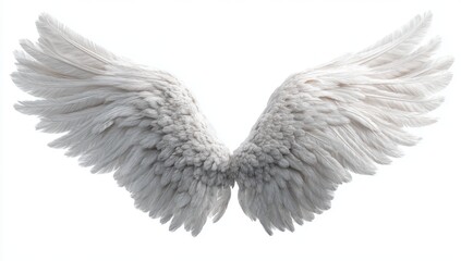 Fototapeta premium White wings isolated on white background.