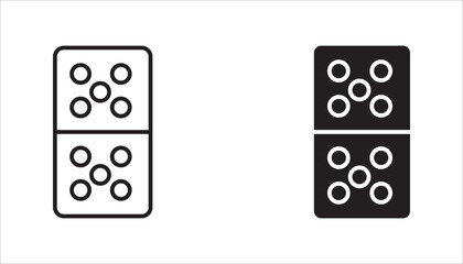 Dominoes icon set,  Flat trendy vector dominoes symbol. Use for web and mobile. Eps 10 vector illustration.