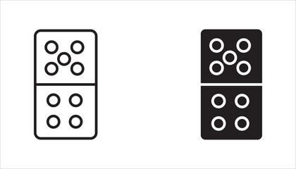 Dominoes icon set,  Flat trendy vector dominoes symbol. Use for web and mobile. Eps 10 vector illustration.