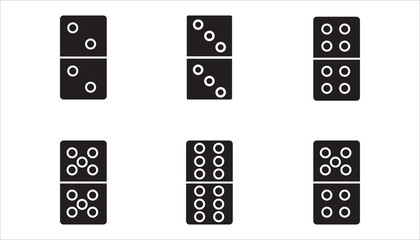 Dominoes icon set,  Flat trendy vector dominoes symbol. Use for web and mobile. Eps 10 vector illustration.