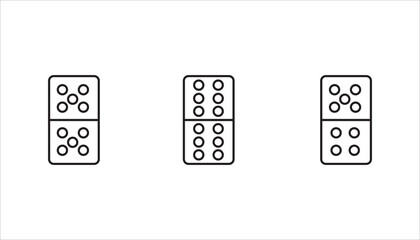 Dominoes icon set,  Flat trendy vector dominoes symbol. Use for web and mobile. Eps 10 vector illustration.