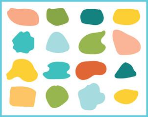 Abstract Irregular Pastel Blob Elements for Modern Graphic Design. Organic Freeform Silhouettes &ndash; Imperfect Abstract Shape System for Creative Layouts