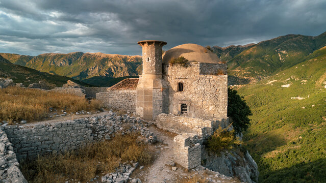 Ruins of Old Ottoman Mosque in Borsh Castle