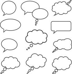 Fototapeta premium Collection of Thought Bubble and Cloud Chat Design Elements