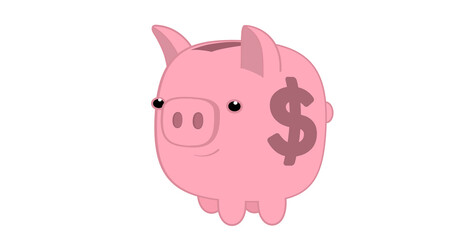 Obraz premium Piggy Bank Money Saving Animation for Finance and Investment Concept