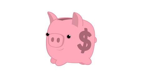 Fototapeta premium Piggy Bank Money Saving Animation for Finance and Investment Concept