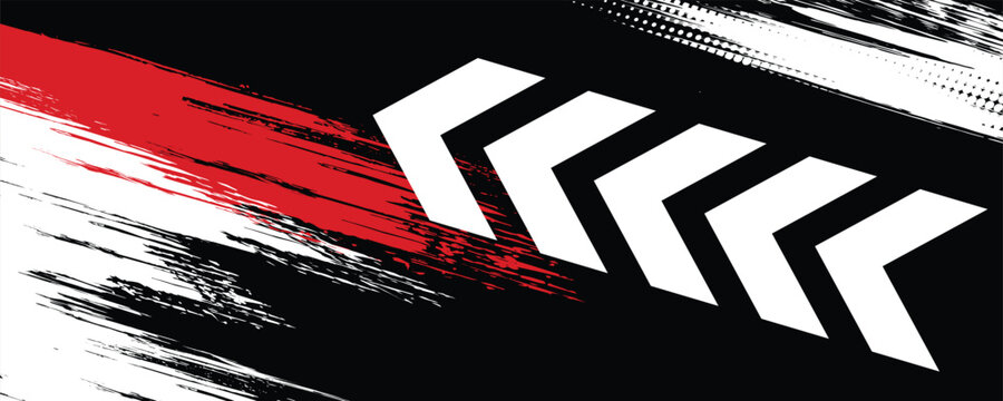 Exclusive red and black color combination sport racing car livery design, for universal medium eps10 vector ready to print.