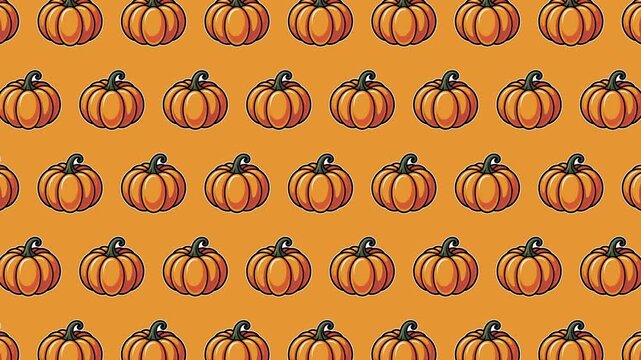Pumpkin Seamless Pattern, Cute Fall Digital Paper, Halloween Wrapping Paper Design, Autumn Fabric Print, Thanksgiving Background, Harvest Season Surface Pattern