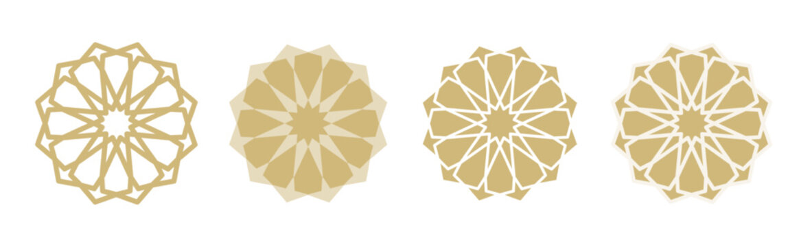 Luxury Ramadan design featuring golden mandala shapes and traditional pattern details.