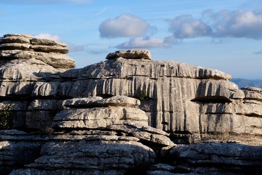 The spectacular karst rock formations of El Torcal de Antequera,  M&aacute;laga Province, Andalusia, Spain. UNESCO World Heritage site.
