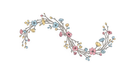 Floral Tiara Headpiece with Flowers.