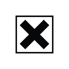 Obraz premium A black x mark inside a square indicating prohibition or cancellation