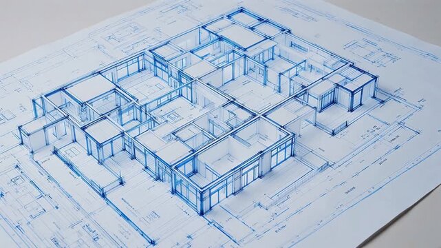 Blueprint of a modern building design