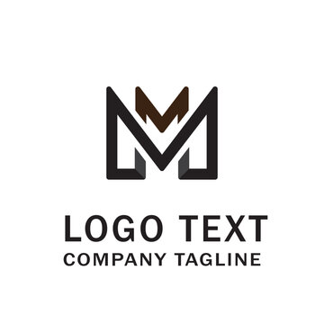 m or mm or m  letter logo design