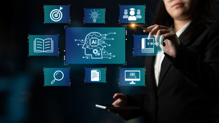 Artificial intelligence AI platform connecting training resources, AI search, dashboards and team...