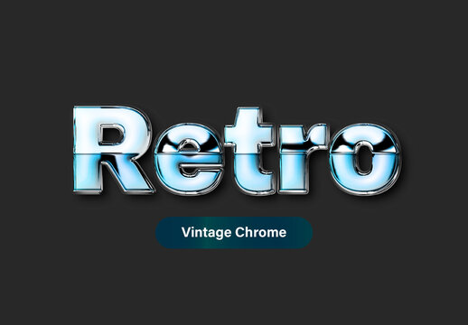 Glow Chrome Text Effect