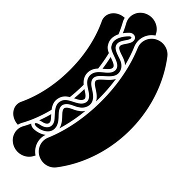 Hot Dog Icon with Solid Style