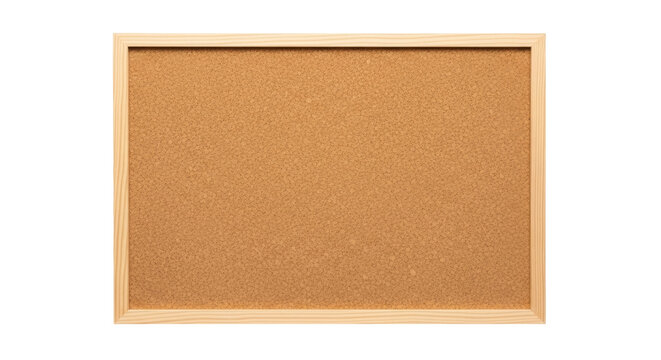Cork board with wooden frame isolated PNG, bulletin board for notes and reminders on transparent background