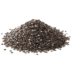 PNG of A vibrant pile of chia seeds showcasing their rich texture and nutrition.