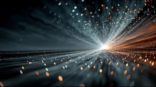 4K cinematic motion blur tunnel of speeding light trails at night video footage